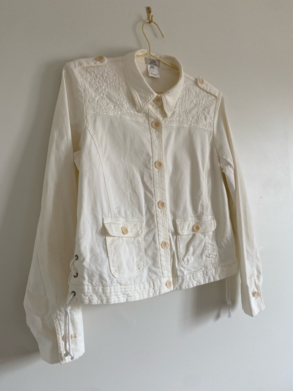 Gérard Darel Embroidered Utility Jacket | Cotton Twill | Size 44 - Picture 7 of 9